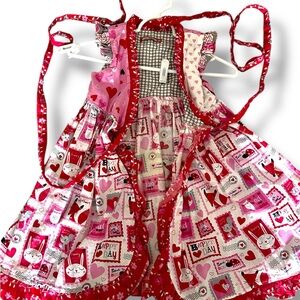 ‘Jelly The Pug’ Red and Pink Heart Dress